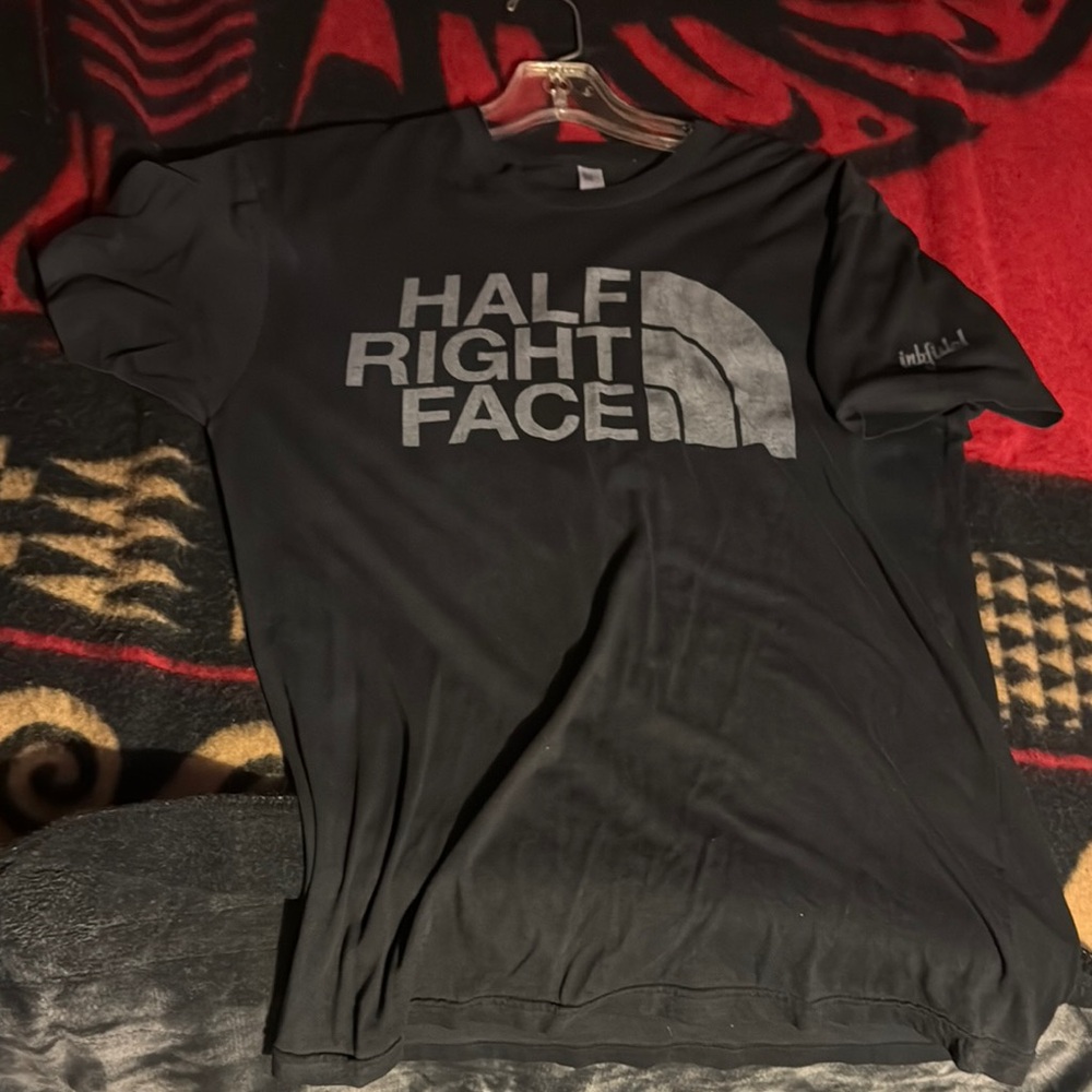 Black Graphic T-Shirt with Silver Print